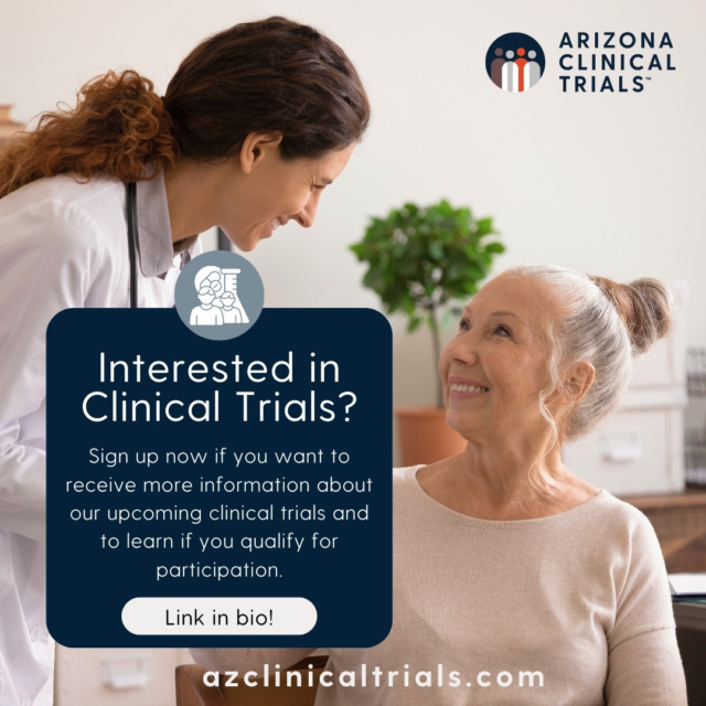 Interested in clinical trials but unsure where to start or what you qualify for? Click the link in our bio to be contacted about eligibility and stay updated on future trials!

#clinicaltrials #volunteer #participatetoday #azclinicaltrials