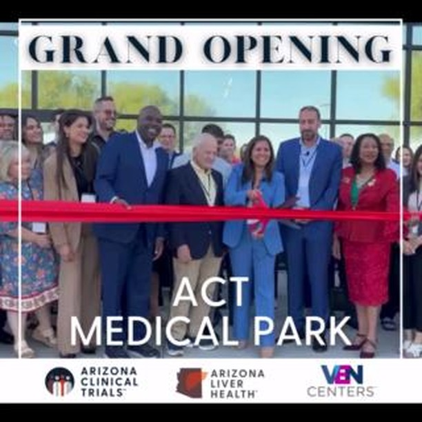 We’re excited to share the news! Our brand new, 28,000 sq. ft. ACT Medical Park in Chandler, AZ is now open! This state-of-the-art center, brought to you by Arizona Liver Health (ALH) and Arizona Clinical Trials (ACT), offers access to groundbreaking clinical trials and advanced imaging —all aimed at improving healthcare solutions for you, this community and so many more lives around the world!

To our amazing patients, thank you! Your trust and support have helped us grow, and this new facility is a reflection of our commitment to you. It’s not just a building—it’s a promise to provide you with the highest quality care in an environment designed for your well-being. We look forward to continuing this journey together!

#PatientCare #ClinicalTrials #GrandOpening #YourHealthMatters