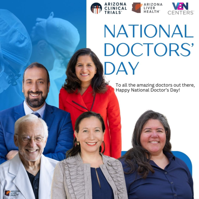 Yesterday was National Doctors’ Day, and we couldn't let it pass without celebrating the incredible physicians who make a difference every single day.

A heartfelt thank you to Dr. Anita Kohli, Dr. Naim Alkhouri, Dr. Richard Manch, Dr. Yessica Sachdeva, and Dr. Aimee Bachelier—your expertise, compassion, and unwavering commitment to patient care inspire us all.

Fun Fact: National Doctors’ Day has been celebrated on March 30 since 1933, chosen to honor the first use of ether anesthesia in 1842—one of many innovations that continue to shape modern medicine.

To all doctors: we see you, we appreciate you, and we thank you!

#NationalDoctorsDay #ThankYouDoctors #HealthcareHeroes #TeamALH #ArizonaClinicalTrials #ArizonaLiverHealth #VENCenters