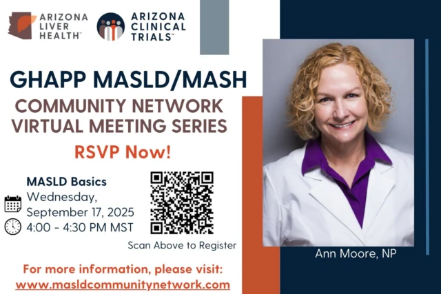 Basics of MASLD

Join Ann Moore, RN for this Gastroenterology & Hepatology Advanced Practice Providers (GHAPP) virtual program to learn key risk factors, diagnosis strategies, and foundational insights for managing patients with metabolic liver disease.

📚Ideal for advanced practice providers seeking practical, clinical guidance.

Register today at: https://bit.ly/MASLDBasicswithAnnMooreNP and stay ahead in liver health education and network with fellow APP's in your community.

Sponsored by: Madrigal Pharmaceuticals.
For more information, please visit: www.masldcommunitynetwork.com

#MASLD #MetALD #LiverHealth #APPCommunity