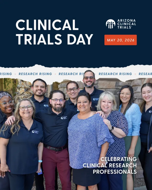 Today on Clinical Trials Day, we want to recognize and thank the people at the center of clinical research, our patients!
 
Thank you for your participation, your trust, and your continued support. Choosing to take part in research is a meaningful decision, and every study visit, every conversation, and every contribution plays a role in helping advance medicine for future generations.
 
Your participation reaches far beyond a single study. It creates possibilities, drives discoveries, and helps shape the future of healthcare. 
 
#ClinicalTrialsDay #ResearchRising #ICTD2026 #InternationalClinicalTrialsDay