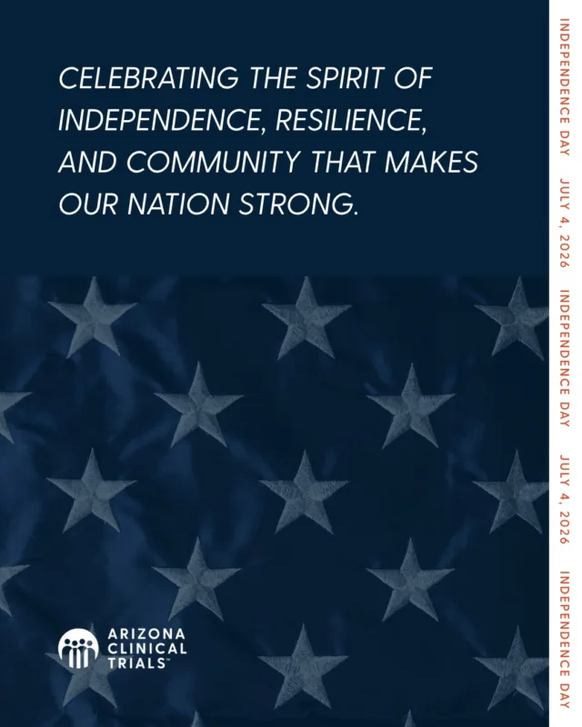 Happy Fourth of July from Arizona Clinical Trials! 

Today, we celebrate the spirit of independence, resilience, and community that makes our nation strong. As we gather with family and friends, we're grateful to be part of advancing clinical research that helps build a healthier future. 

Wishing everyone a safe, joyful, and memorable Independence Day! 

#ArizonaClinicalTrials #ACT #FourthOfJuly #IndependenceDay